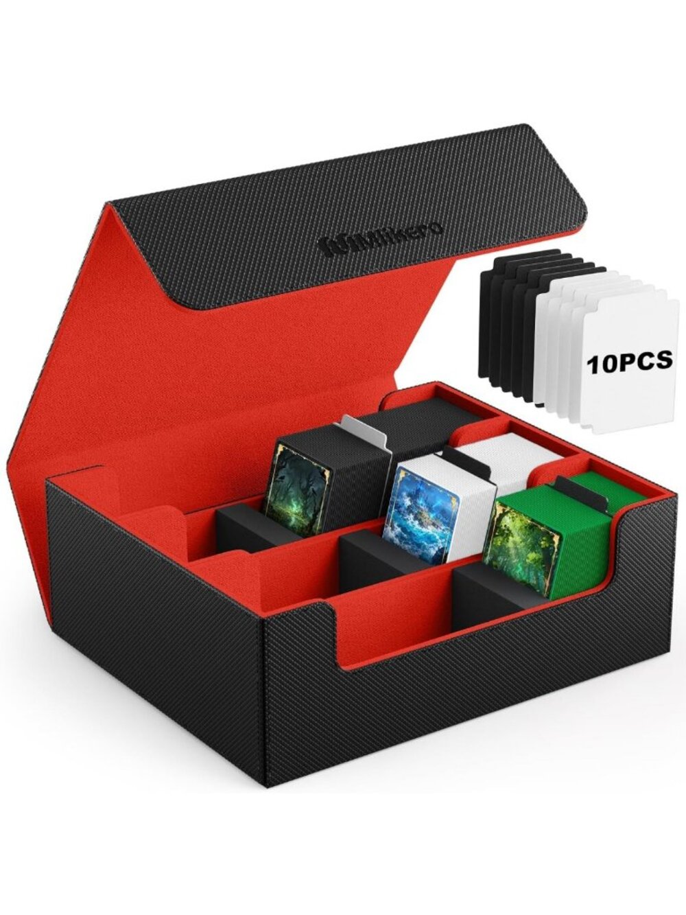 Premium Card Storage Box for 1800+ Sleeved Cards, PU Leather Organizer with